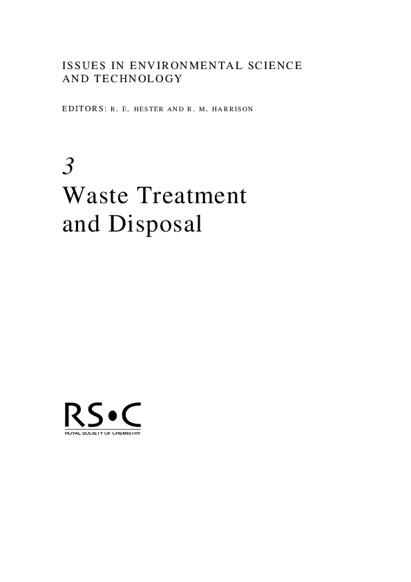 Book cover of Waste treatment and disposal by Roy Michael Harrison Book cover of Waste treatment and disposal by Roy Michael Harrison